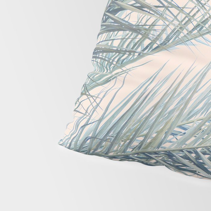 Tropical Palms on Blush Pink, Boho Nature Photography Pillow Sham Gallery Image 4