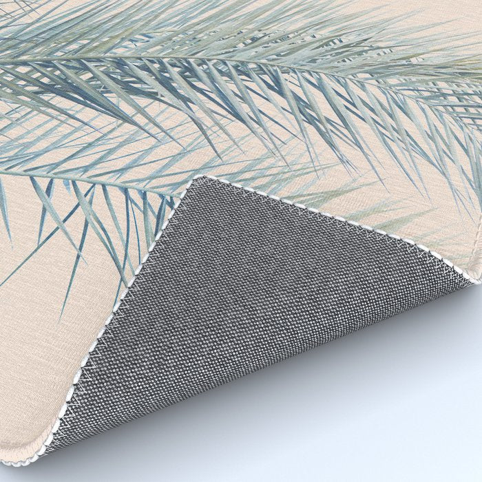 Tropical Palms on Blush Pink, Boho Nature Photography Rug Gallery Image 4