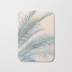 Tropical Palms on Blush Pink, Boho Nature Photography Bath Mat Gallery Image 1