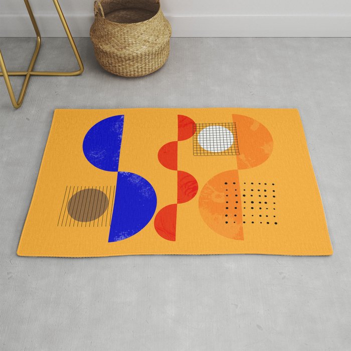 Mid-century shapes abstract no7 Rug Gallery Image 1