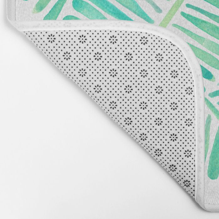 Tropical Banana Leaves - Mint Palette Bath Mat Gallery Image 2