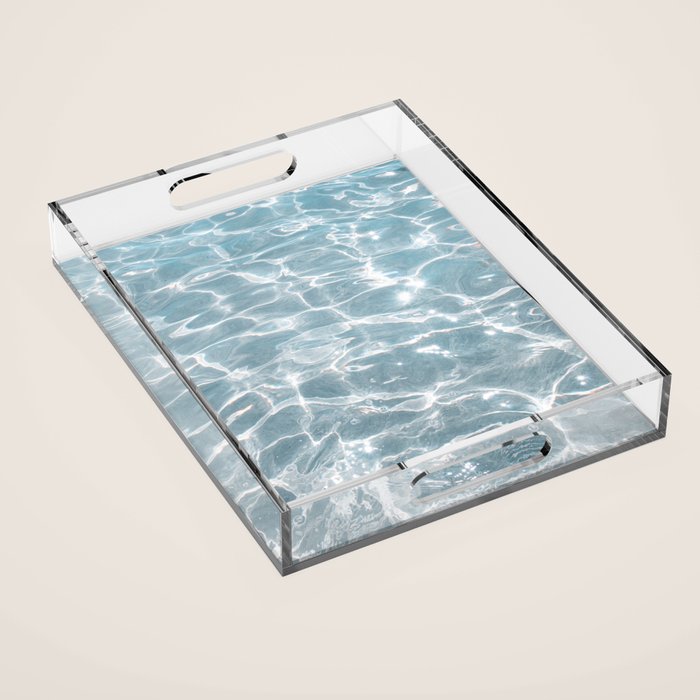 Crystal Clear Blue Water Photo Art Print | Crete Island Summer Holiday | Greece Travel Photography Acrylic Tray Gallery Image 1