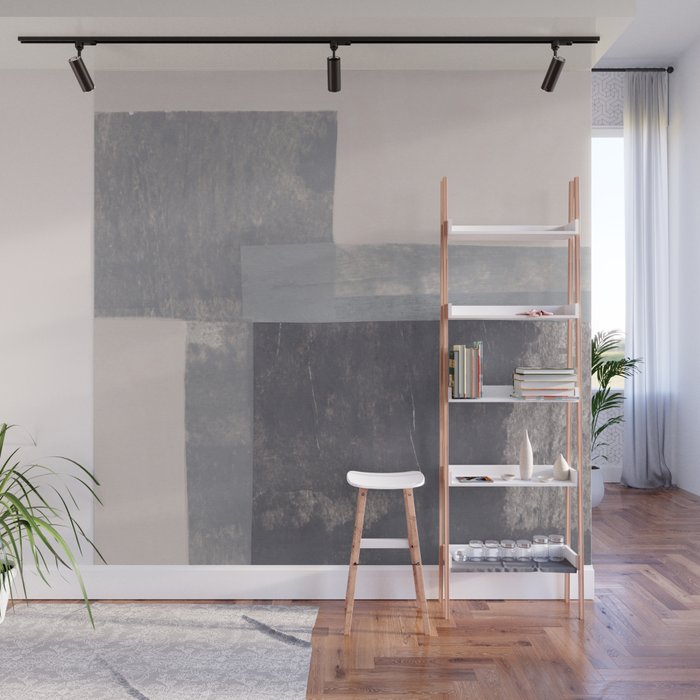 Gray Blocks #2 Wall Mural Gallery Image 1