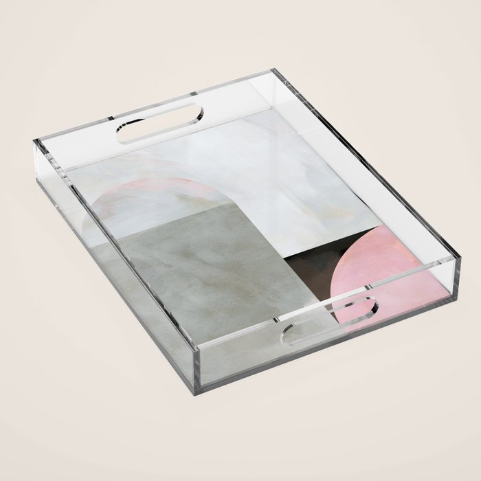 mid century scandi winter painted Acrylic Tray Gallery Image 1