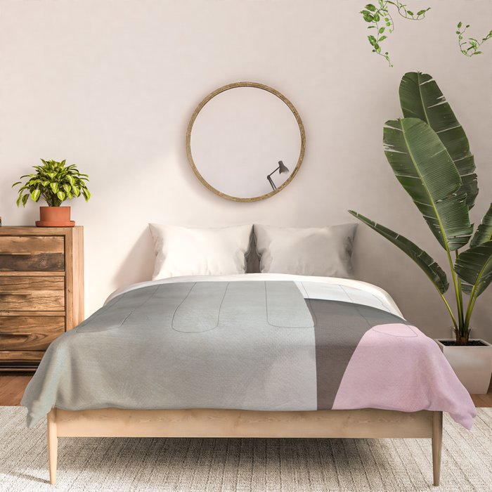 mid century scandi winter painted Comforter Gallery Image 3