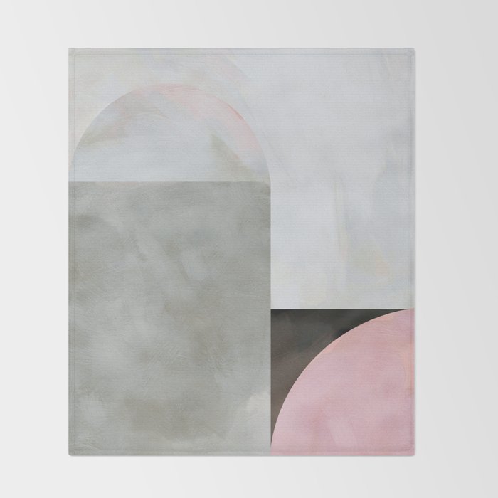 mid century scandi winter painted Throw Blanket Gallery Image 2