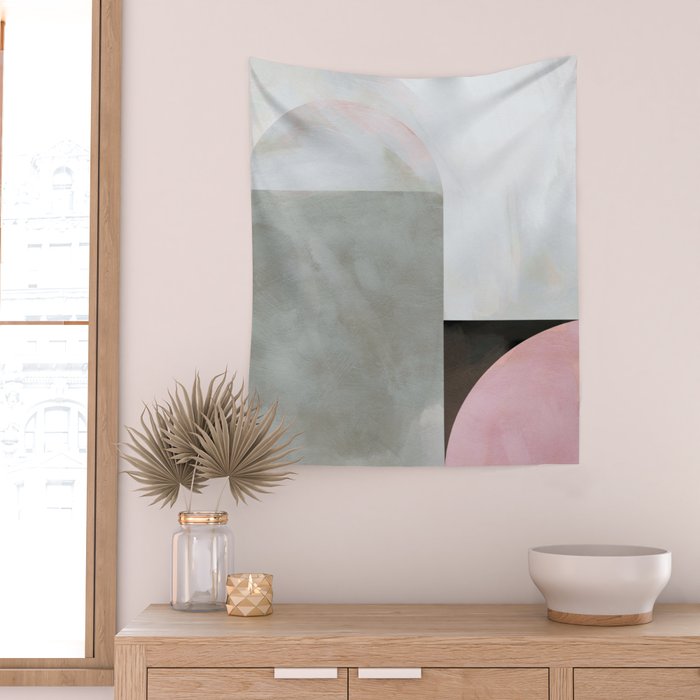 mid century scandi winter painted Wall Tapestry Gallery Image 2