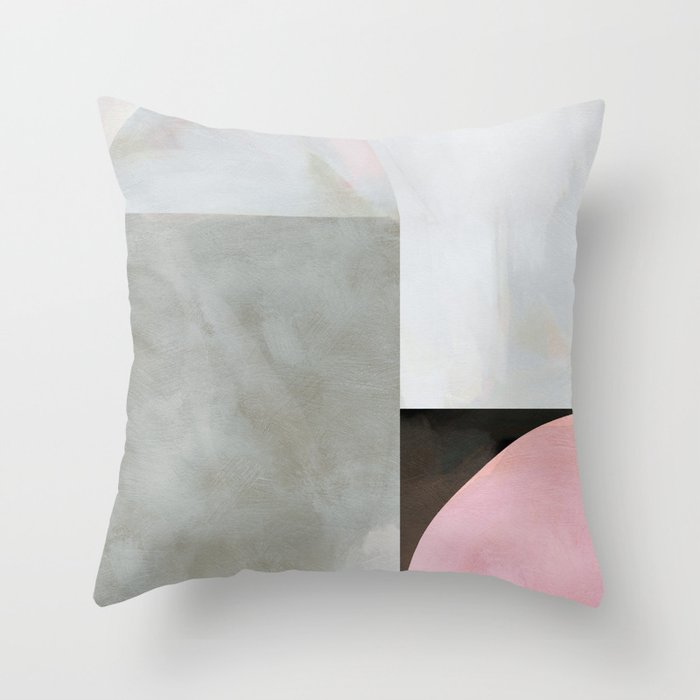 mid century scandi winter painted Throw Pillow Gallery Image 6