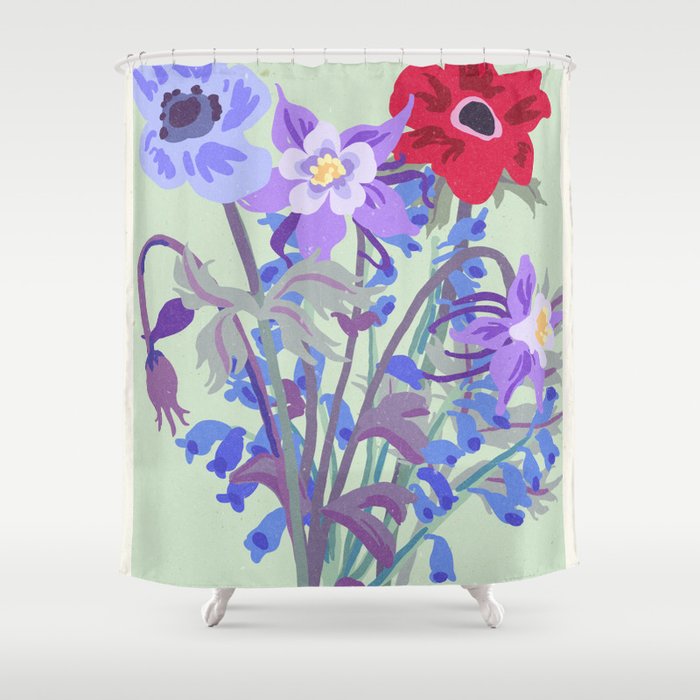 Cottage core aesthetic Flower Market Stockholm Shower Curtain Gallery Image 1