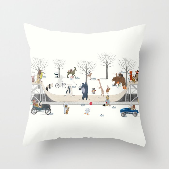 little big skate park Throw Pillow Gallery Image 6