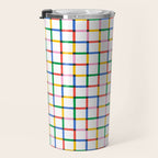 Colorful geometric square mosaic grid pattern Travel Mug Gallery Image 3