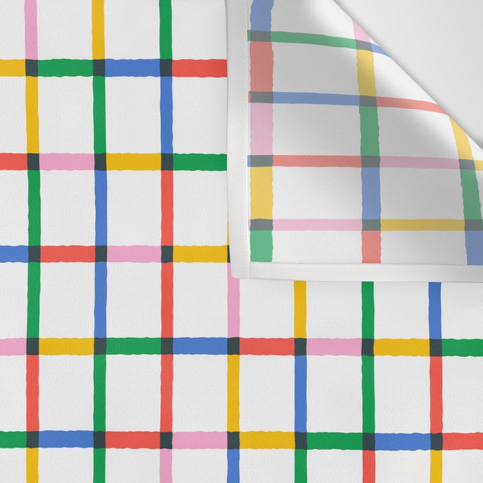 Colorful geometric square mosaic grid pattern Wall Tapestry Gallery Image 3