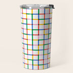 Colorful geometric square mosaic grid pattern Travel Mug Gallery Image 2