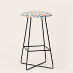 Colorful geometric square mosaic grid pattern Stool Gallery Image 1