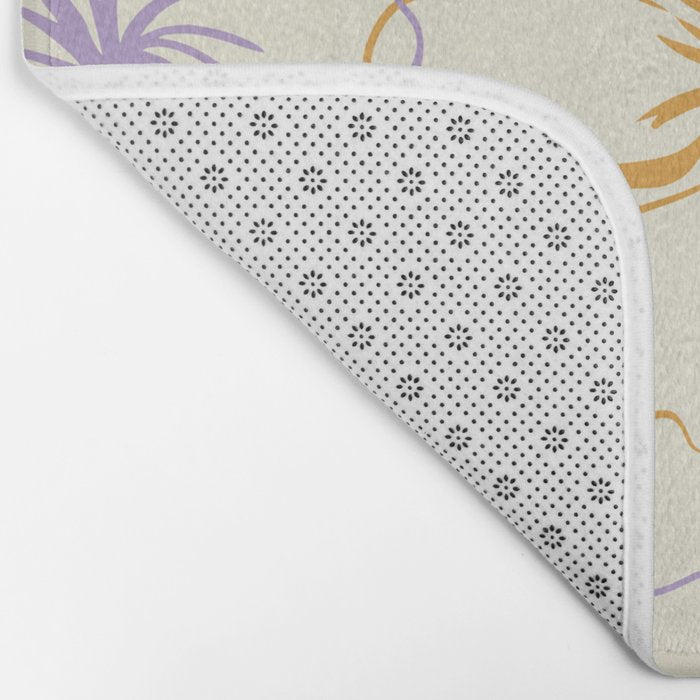 Colorful tropical hibiscus flower art pattern Bath Mat Gallery Image 2