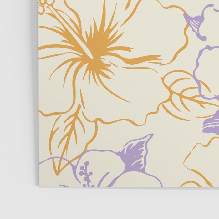 Colorful tropical hibiscus flower art pattern Poster Gallery Image 3