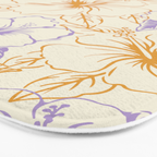 Colorful tropical hibiscus flower art pattern Bath Mat Gallery Image 3