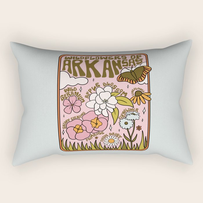 Arkansas Wildflowers Rectangular Pillow Gallery Image 2