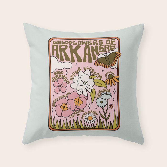 Arkansas Wildflowers Throw Pillow Gallery Image 6