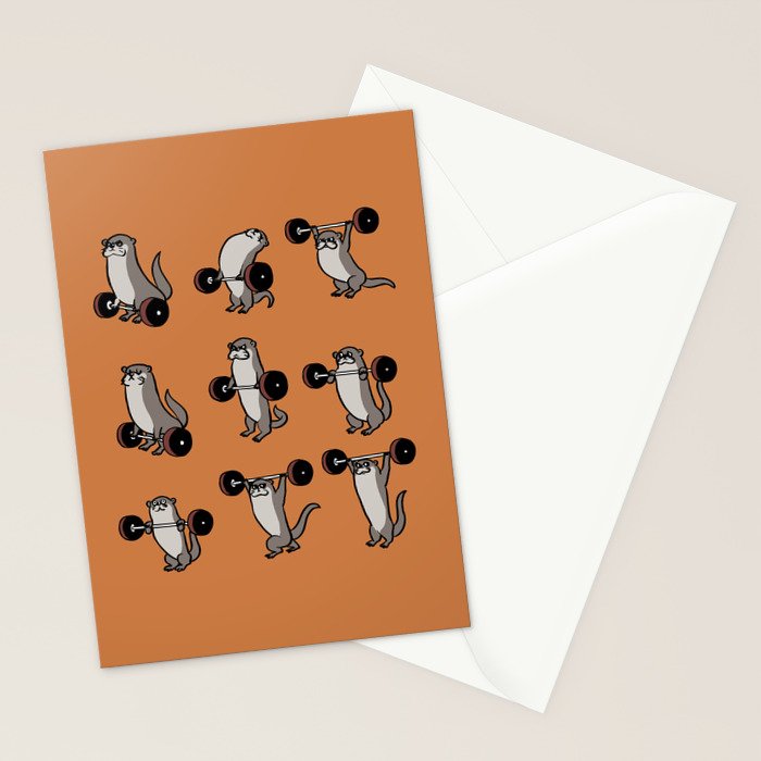 Olympic Lifting Otter Stationery Card Gallery Image 2