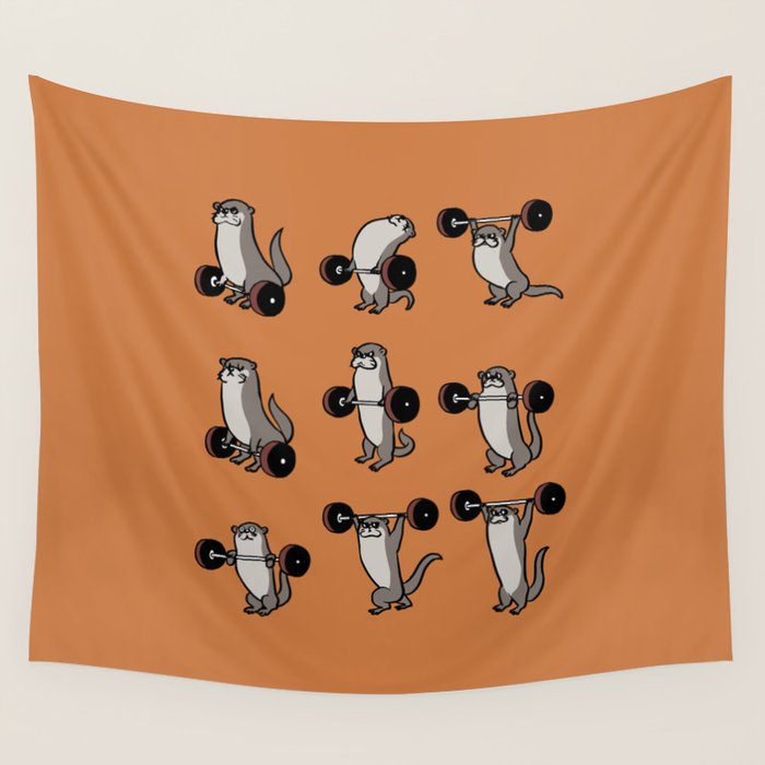 Olympic Lifting Otter Wall Tapestry Gallery Image 4