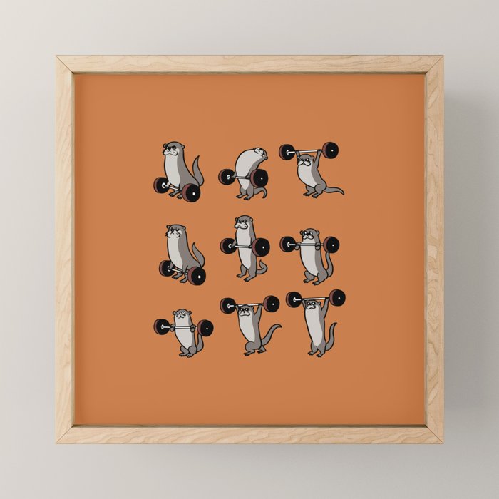 Olympic Lifting Otter Mini Art Print Gallery Image 1