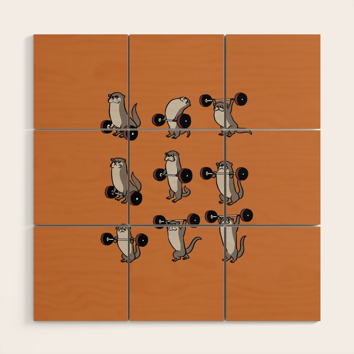 Olympic Lifting Otter Wood Wall Art Gallery Image 1