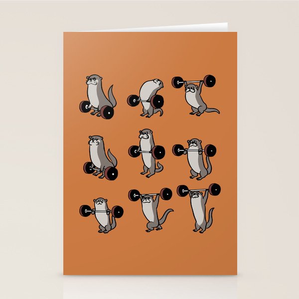 Olympic Lifting Otter Stationery Card Gallery Image 2