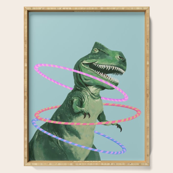 T-Rex the Hula Dancer in Green Serving Tray Gallery Image 1