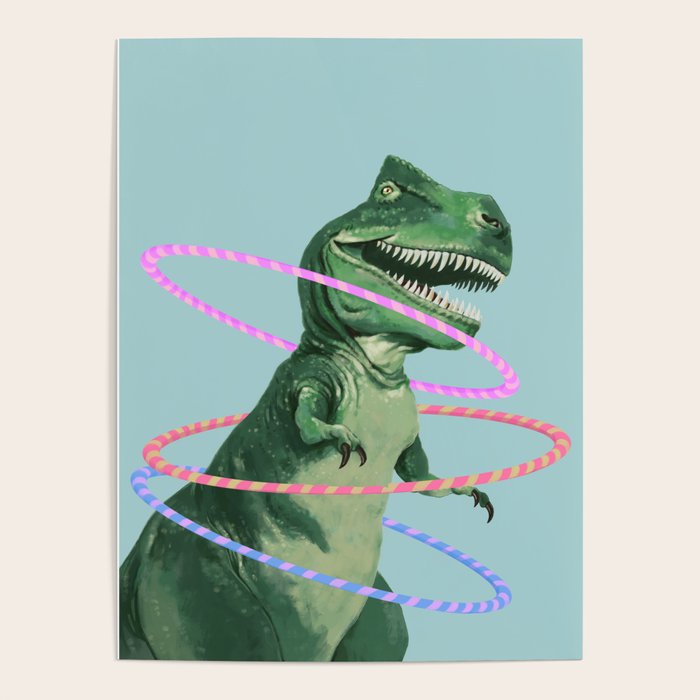 T-Rex the Hula Dancer in Green Poster Gallery Image 4