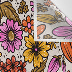 Retro Flower Power - Pink & Red Wall Tapestry Gallery Image 3