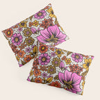 Retro Flower Power - Pink & Red Pillow Sham Gallery Image 3