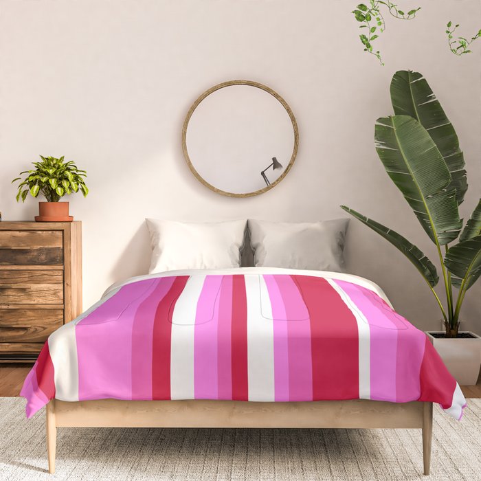 Classic Stripes XVII - Y2K Pink and Red Comforter Gallery Image 3
