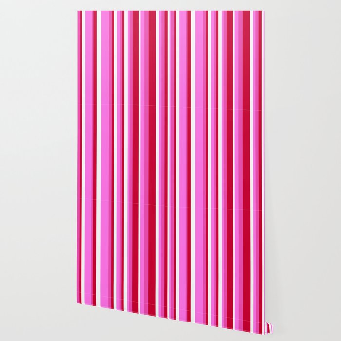 Classic Stripes XVII - Y2K Pink and Red Wallpaper Gallery Image 2