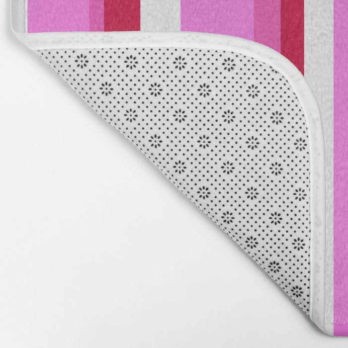 Classic Stripes XVII - Y2K Pink and Red Bath Mat Gallery Image 2