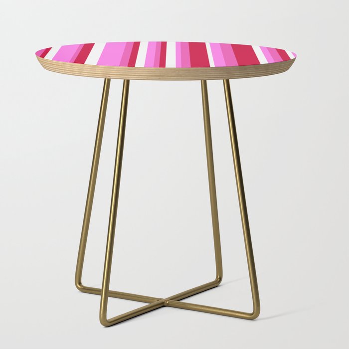 Classic Stripes XVII - Y2K Pink and Red Side Table Gallery Image 1