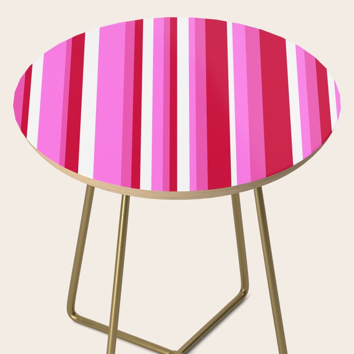 Classic Stripes XVII - Y2K Pink and Red Side Table Gallery Image 2