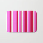 Classic Stripes XVII - Y2K Pink and Red Bath Mat Gallery Image 1