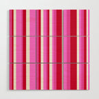 Classic Stripes XVII - Y2K Pink and Red Wood Wall Art Gallery Image 1