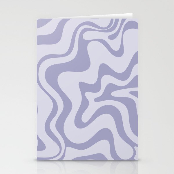 Retro Liquid Swirl Abstract in Double Light Purple Stationery Card Gallery Image 2