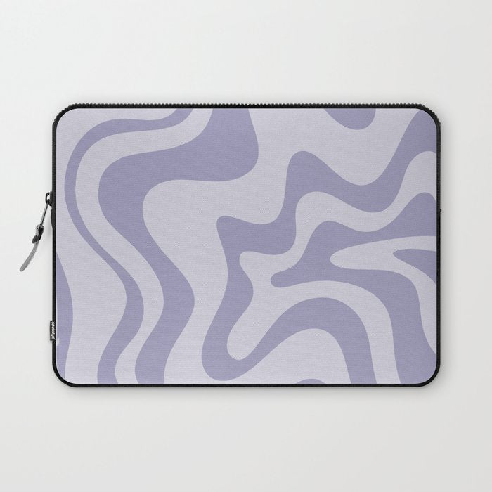 Retro Liquid Swirl Abstract in Double Light Purple Laptop Sleeve Gallery Image 1