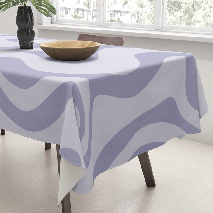 Retro Liquid Swirl Abstract in Double Light Purple Tablecloth Gallery Image 3