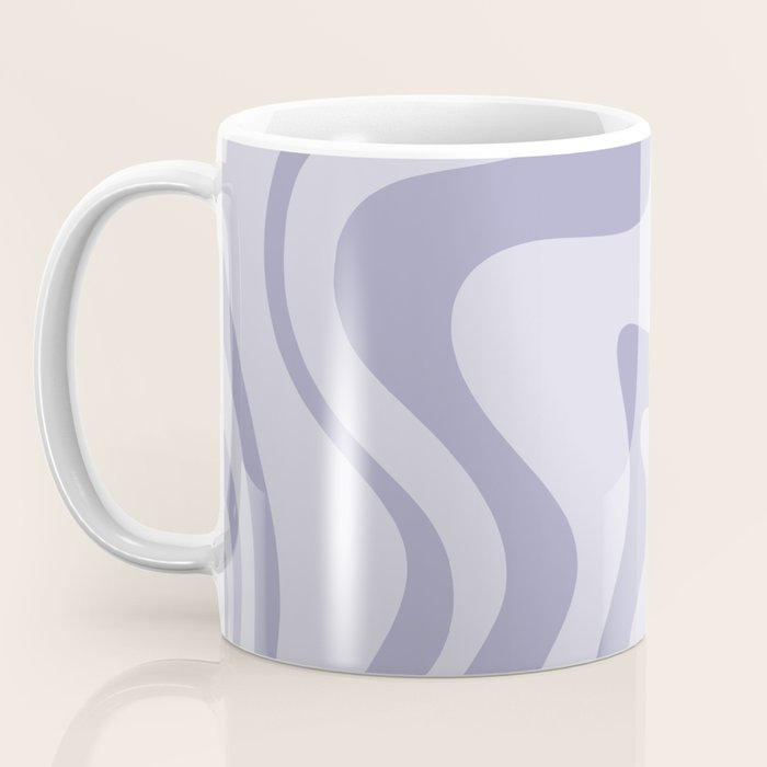 Retro Liquid Swirl Abstract in Double Light Purple Coffee Mug Gallery Image 3