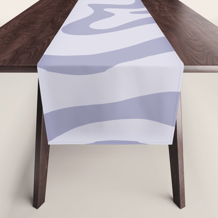 Retro Liquid Swirl Abstract in Double Light Purple Table Runner Gallery Image 1