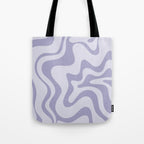 Retro Liquid Swirl Abstract in Double Light Purple Tote Bag Gallery Image 1