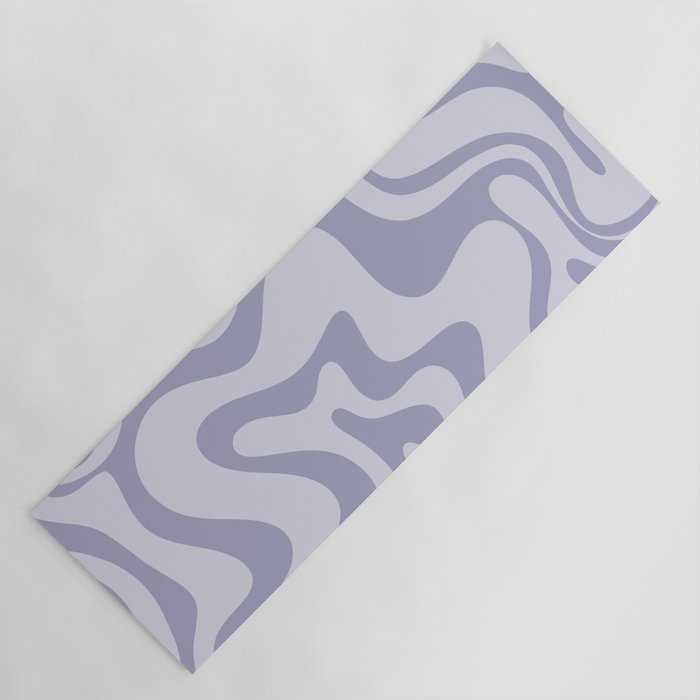 Retro Liquid Swirl Abstract in Double Light Purple Yoga Mat Gallery Image 1
