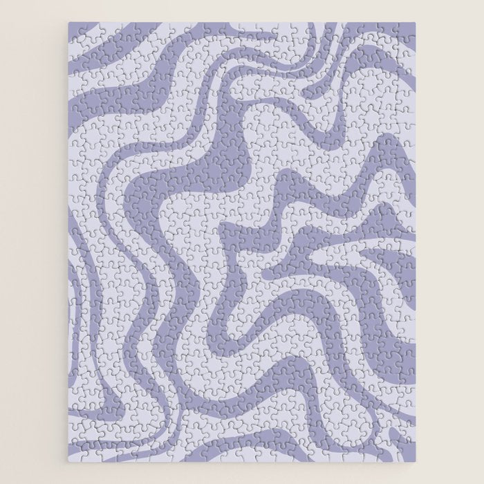 Retro Liquid Swirl Abstract in Double Light Purple Jigsaw Puzzle Gallery Image 1