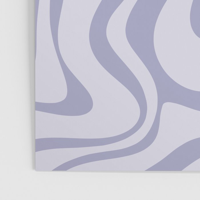 Retro Liquid Swirl Abstract in Double Light Purple Poster Gallery Image 3