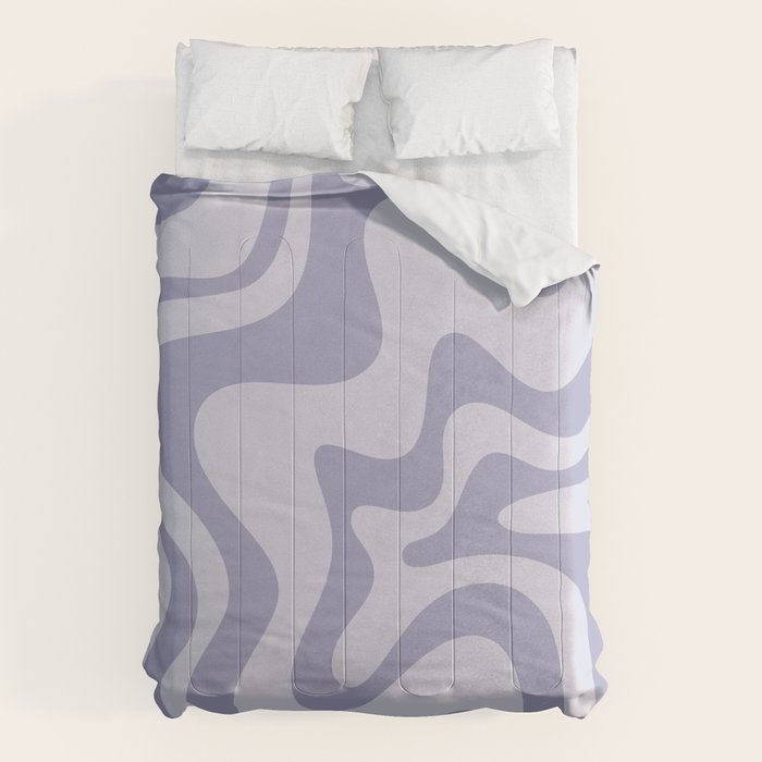 Retro Liquid Swirl Abstract in Double Light Purple Comforter Gallery Image 1