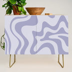 Retro Liquid Swirl Abstract in Double Light Purple Credenza Gallery Image 1